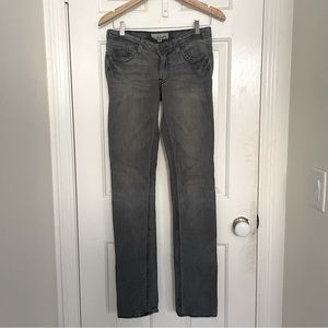 Born in Cali Gray Rhinestone Skull Skinny Jeans